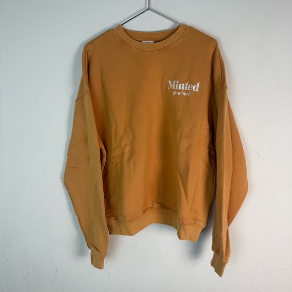 NWOT Minted New York Pullover Crewneck Sweatshirt Vintage Orange Size L - Picture 1 of 10